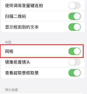 柘城苹果手机维修网点分享iPhone如何开启九宫格构图功能 